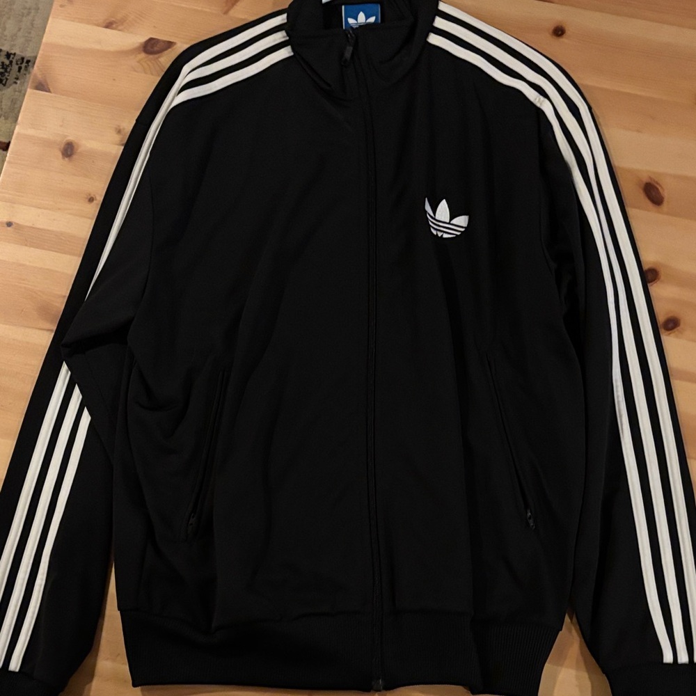 Adidas Black and white track jacket